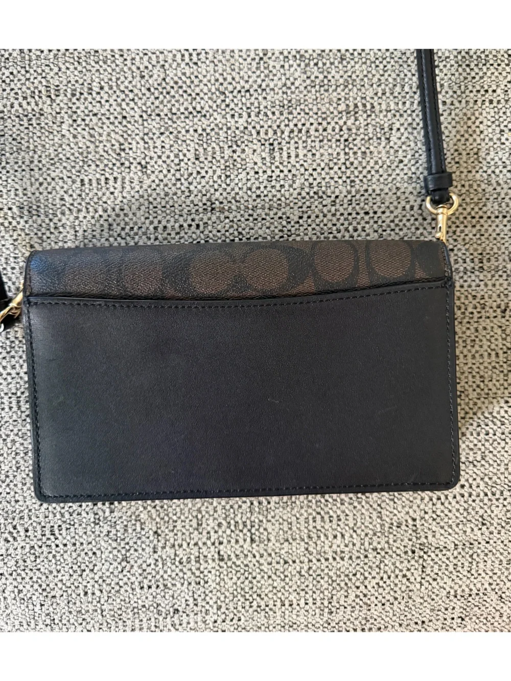 Coach Brown Signature Crossbody with Black Strap
